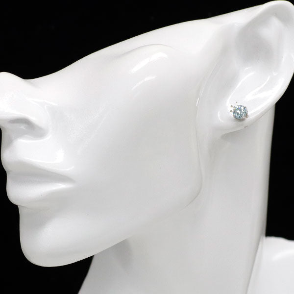 新品 Pt900 トリートアイスブルー ダイヤモンド ピアス 1.175ct FIGB SI1-2 4本爪スタッド【エスコレ】