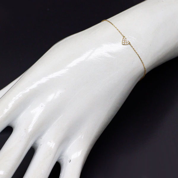 アーカー K18YG ダイヤモンド ブレスレット 0.05ct ハート