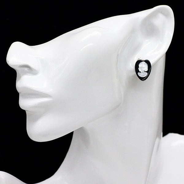 新品 K18YG オニキス シェル ピアス ハート