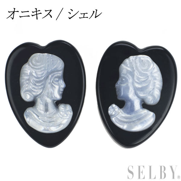 【超歓迎】 新品 K18YG オニキス シェル ピアス ハート — セルビー アクセサリー