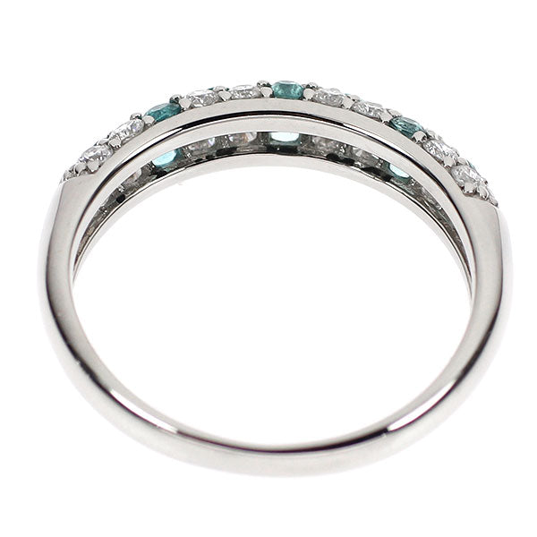 Pt900 パライバトルマリン ダイヤモンド リング 0.19ct D0.46ct パヴェ