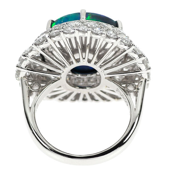 Pt900 Black Opal Diamond Ring 7.20ct D3.86ct 