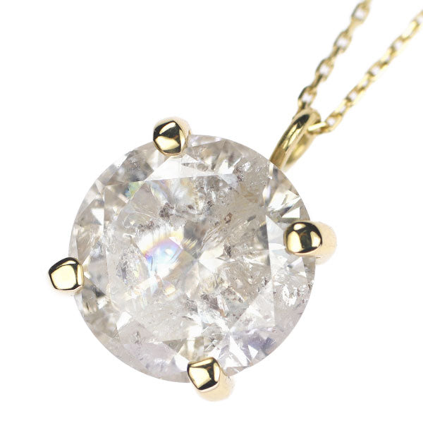 新品 K18YG ダイヤモンド ペンダントネックレス 2.447ct VLB I3 Fair