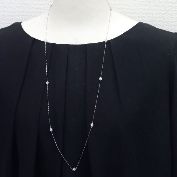 新品 Pt950/ Pt850 ダイヤモンド  ステーションロングネックレス 2.004ct E-H I1 G/VG