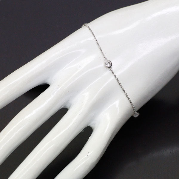 新品 Pt950/ Pt850 ダイヤモンド ステーション ブレスレット 0.637ct G/H SI2 VG