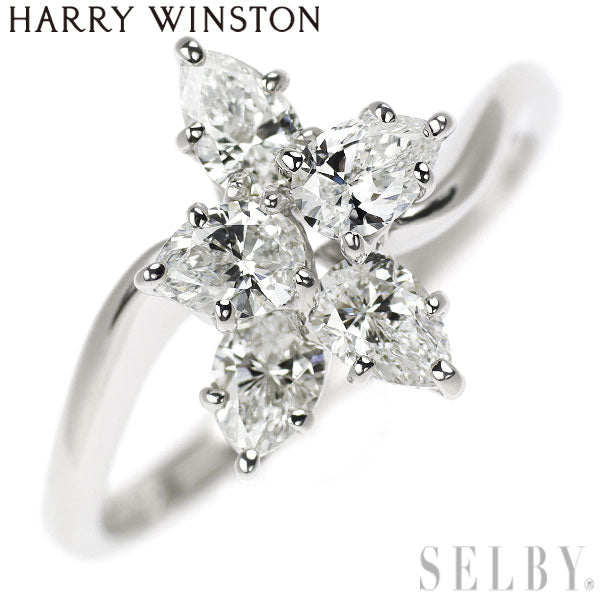 ハリーウィンストン Pt950 ダイヤモンド リング クラスター スモール