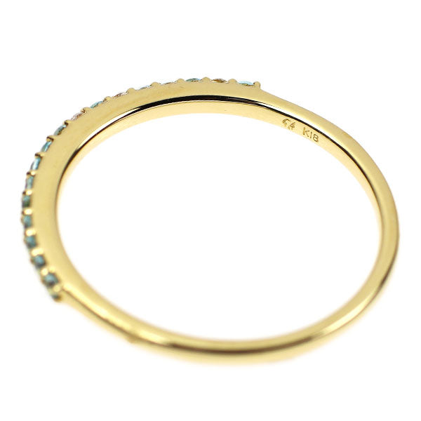 セイレーンアズーロ K18YG パライバトルマリン ダイヤモンド リング 0.11ct D0.02ct ハーフエタニティ