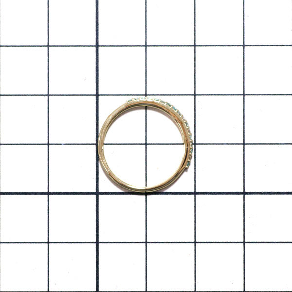 セイレーンアズーロ K18YG パライバトルマリン ダイヤモンド リング 0.11ct D0.02ct ハーフエタニティ