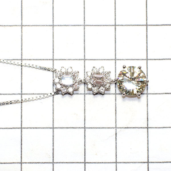 Pt900/Pt850 天然イエロー/グリーン/ピンクダイヤモンド ペンダントネックレス 2.092ct VLY VS2 VG 0.185ct LG/VS1 0.228ct VLP/VS2 D0.40ct