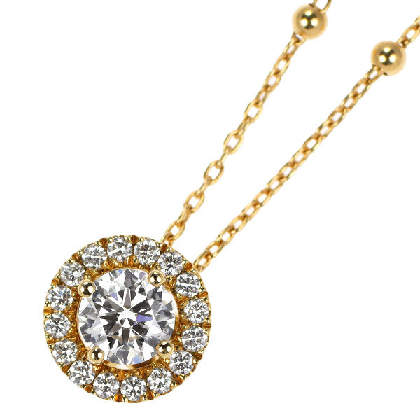 フォーエバーマーク K18YG ダイヤモンド ペンダントネックレス 0.50ct G SI1 EX D0.15ct