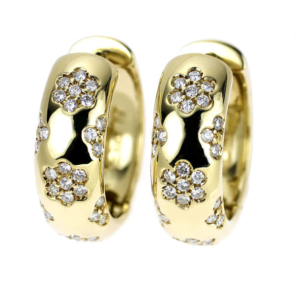ポンテヴェキオ K18YG/WG ダイヤモンド ピアス 0.76ct   フープ  フラワー