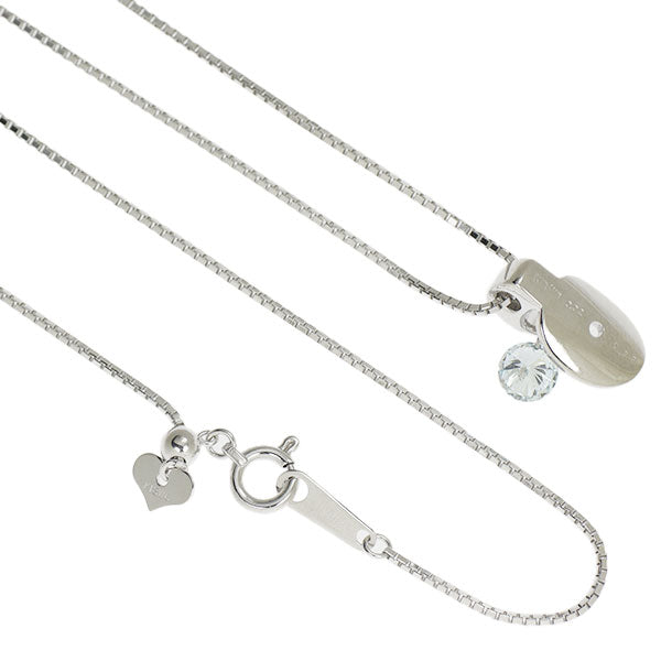 K18WG アイスブルーダイヤモンド ペンダントネックレス 0.33ct D0.02ct