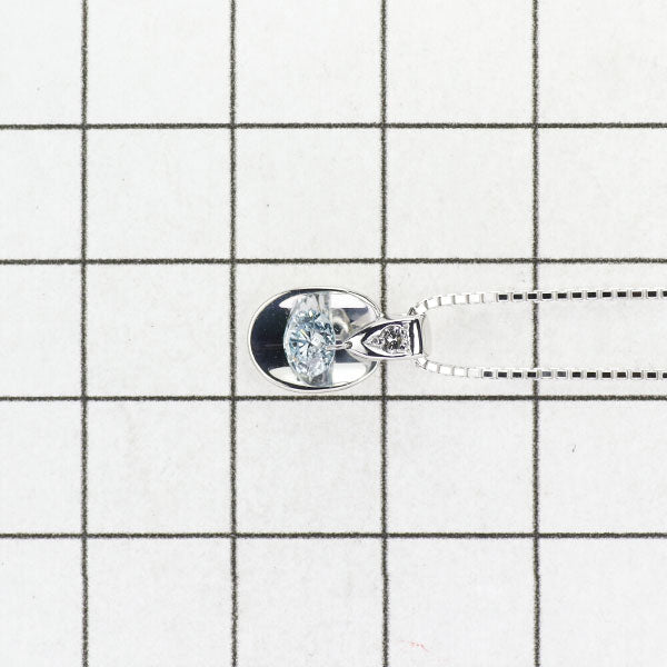 K18WG アイスブルーダイヤモンド ペンダントネックレス 0.33ct D0.02ct