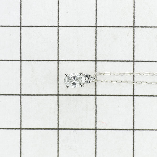 Pt950 オーバルダイヤモンド ペンダントネックレス 0.30ct D SI1 D0.02ct