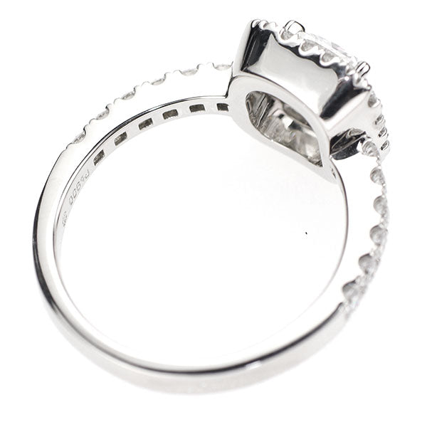 モニッケンダム Pt900 クッションカット ダイヤモンド リング 1.01ct E VS1 D0.44ct
