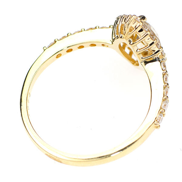 新品 希少 K18YG キャシテライト ダイヤモンド リング 2.073 D0.49ct 【エスコレ】