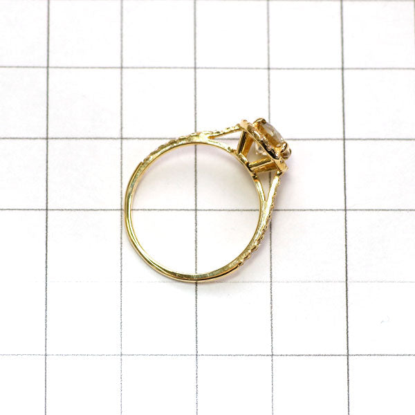 新品 K18YG 希少 キャシテライト ダイヤモンド リング 2.331ct D0.32ct【エスコレ】
