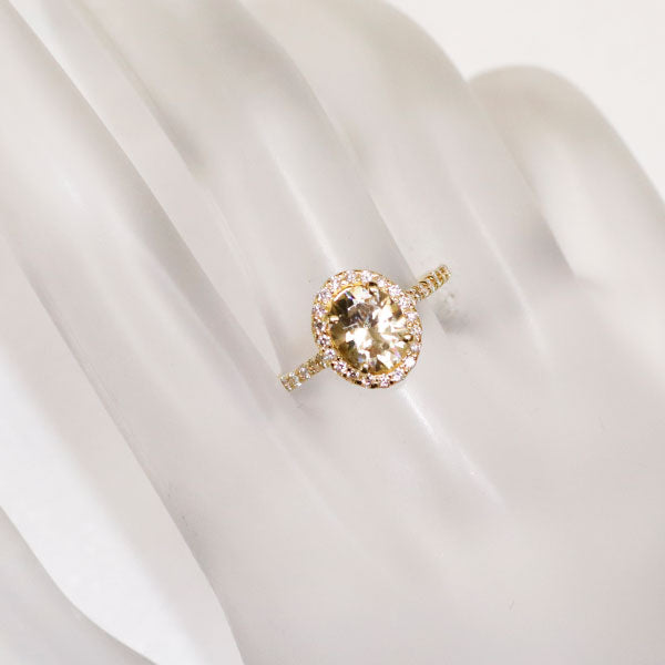 新品 K18YG 希少 キャシテライト ダイヤモンド リング 2.331ct D0.32ct【エスコレ】