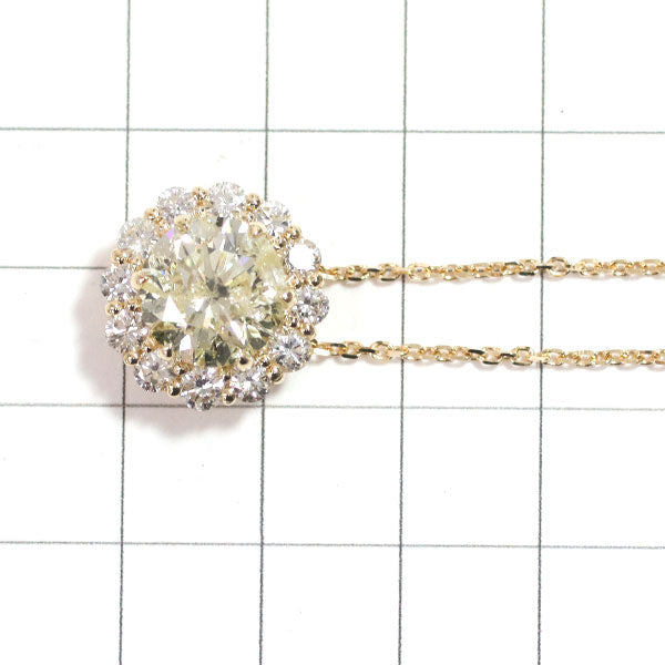 新品 K18YG ダイヤモンド ペンダントネックレス 4.392ct LY I1 Poor D1.26ct