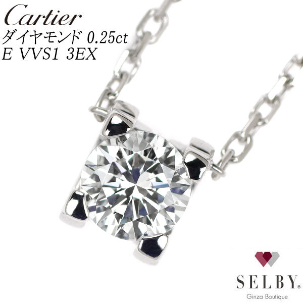 Cartier K18WG Diamond Pendant Necklace C de Cartier 0.25ct E VVS1 3EX 42.0cm《Selby Ginza Store》[S, Like New, Polished] [Used] 