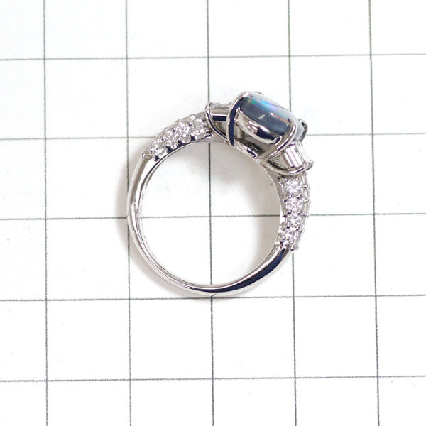 Pt900 ブラックオパール ダイヤモンド リング 2.78ct D1.22ct
