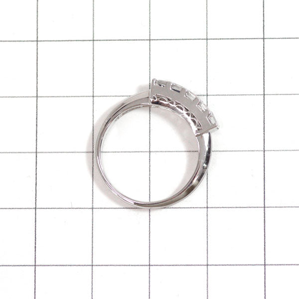 Pt900 スクエアカット ダイヤモンド リング 0.67ct 一文字