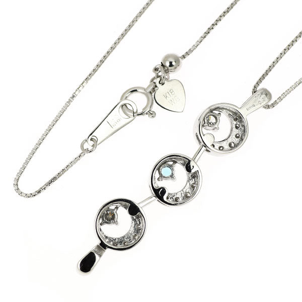 K18WG パライバトルマリン ダイヤモンド ペンダントネックレス 0.05ct D0.28ct