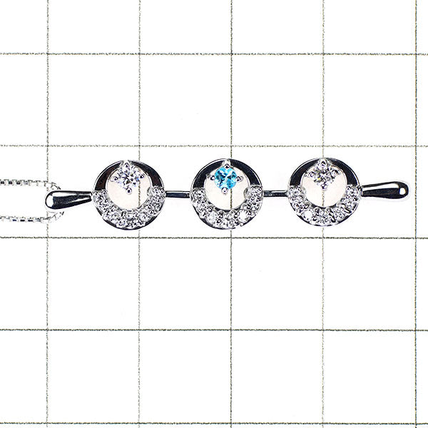 K18WG パライバトルマリン ダイヤモンド ペンダントネックレス 0.05ct D0.28ct