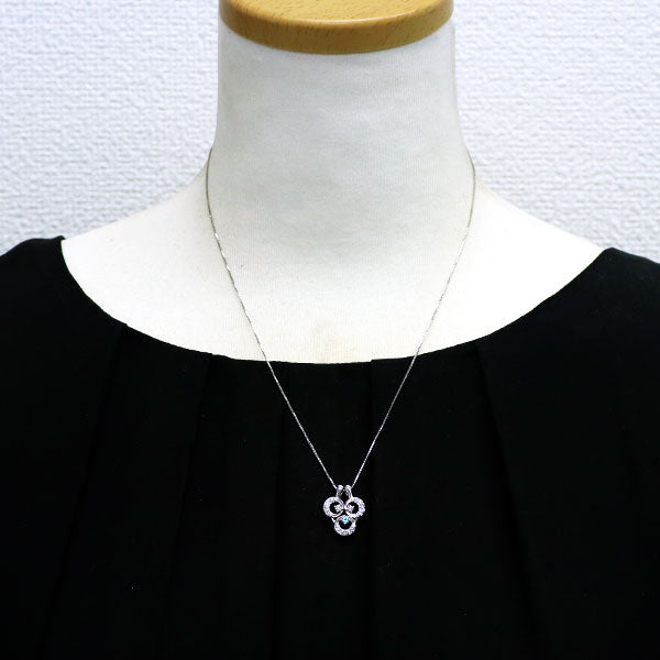 K18WG パライバトルマリン ダイヤモンド ペンダントネックレス 0.05ct D0.28ct