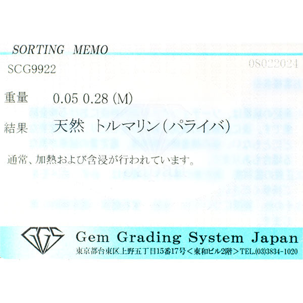 K18WG パライバトルマリン ダイヤモンド ペンダントネックレス 0.05ct D0.28ct