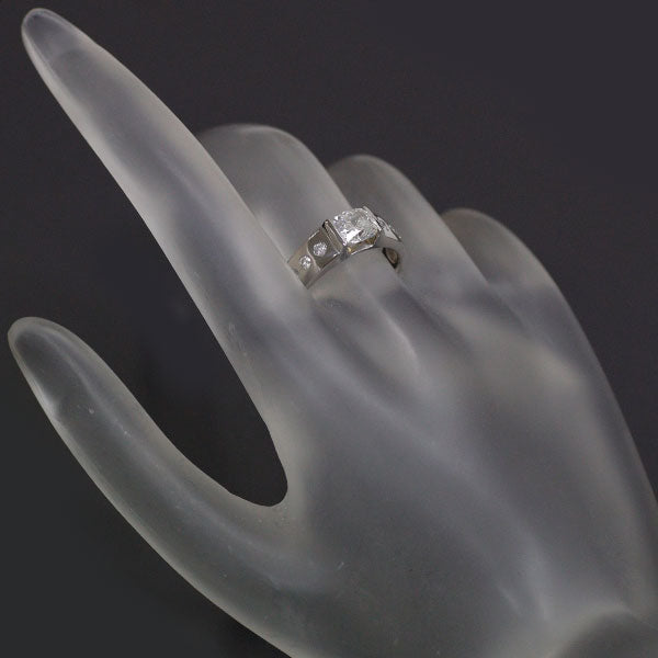 Pt900 クッションカット ダイヤモンド リング 1.017ct H SI2 D0.15ct