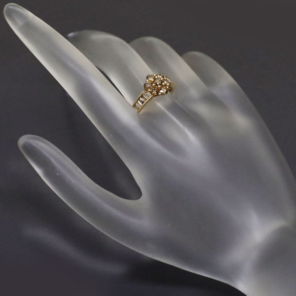 K18PG ダイヤモンド リング 0.63ct D0.27ct フラワー
