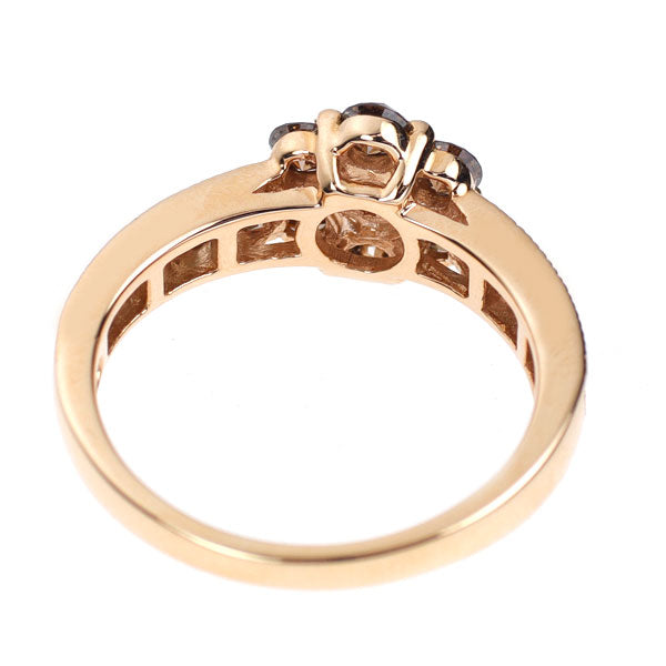 K18PG ダイヤモンド リング 0.63ct D0.27ct フラワー