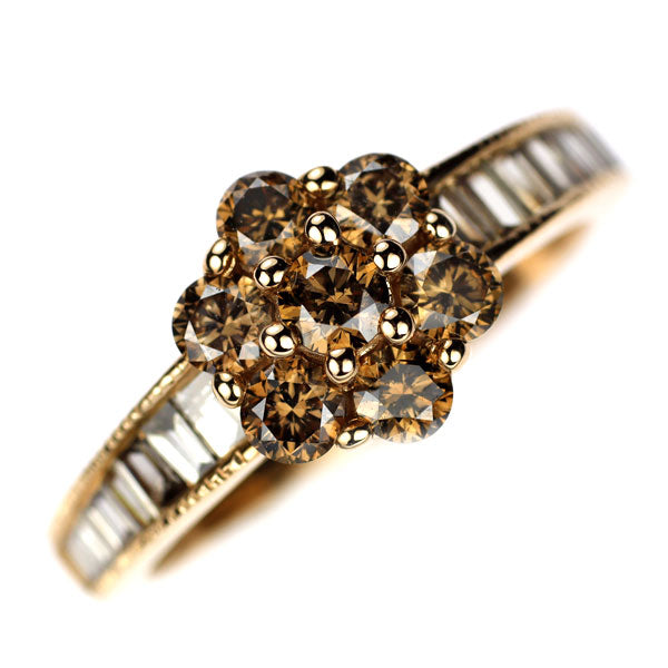 K18PG ダイヤモンド リング 0.63ct D0.27ct フラワー