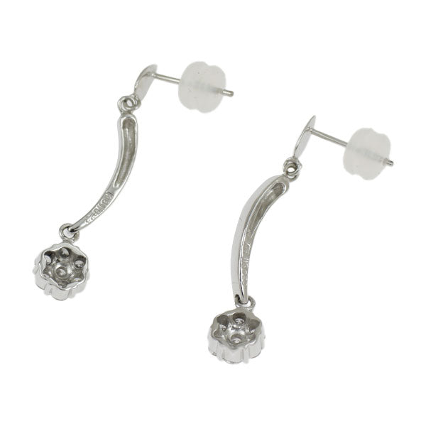 K18WG ダイヤモンド ピアス 0.46ct フラワー