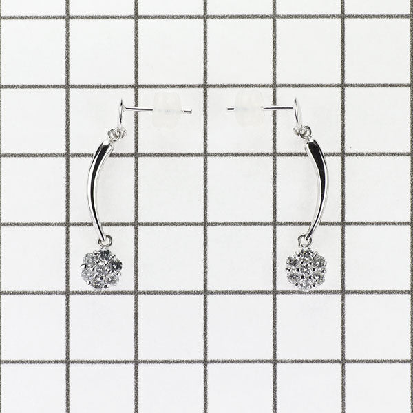 K18WG ダイヤモンド ピアス 0.46ct フラワー
