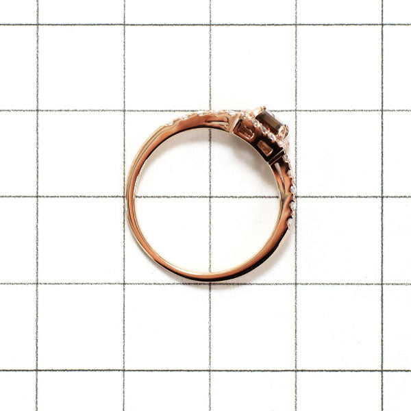 新品 K18PG アッシャーカット ダイヤモンド ローズカットダイヤ リング 0.50ct D0.17ct【エスコレ】