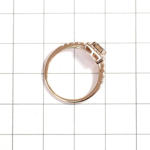 新品 K18PG アッシャーカット ダイヤモンド ローズカットダイヤ リング 0.76ct D0.24ct 【エスコレ】