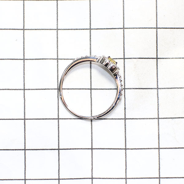 新品 Pt950 マロンシェイプ 天然イエロー ダイヤモンド ローズカット  