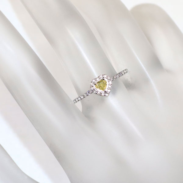 新品 Pt950 マロンシェイプ 天然イエロー ダイヤモンド ローズカット  