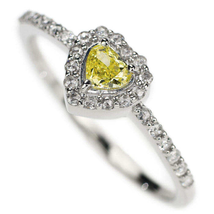 新品 Pt950 マロンシェイプ 天然イエロー ダイヤモンド ローズカット  