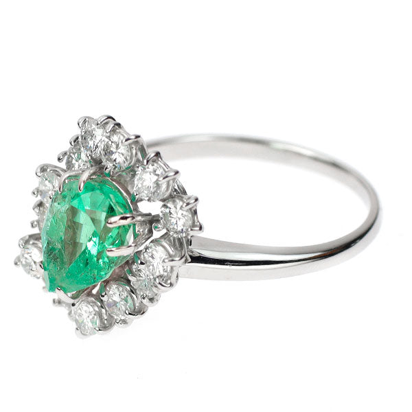 K18WG エメラルド ダイヤモンド リング 1.688ct D1.20ct