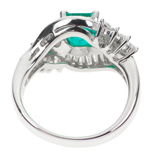 Pt900 エメラルド ダイヤモンド リング 1.21ct D0.87ct