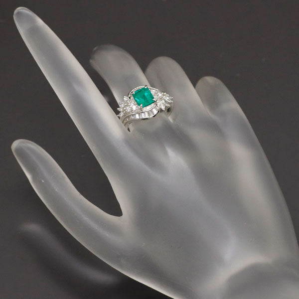 Pt900 エメラルド ダイヤモンド リング 1.21ct D0.87ct