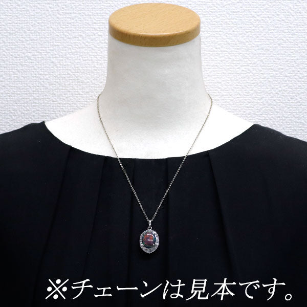 Pt900 ブラックオパール ダイヤモンド ペンダントトップ 6.77ct D1.33ct ロケットタイプ