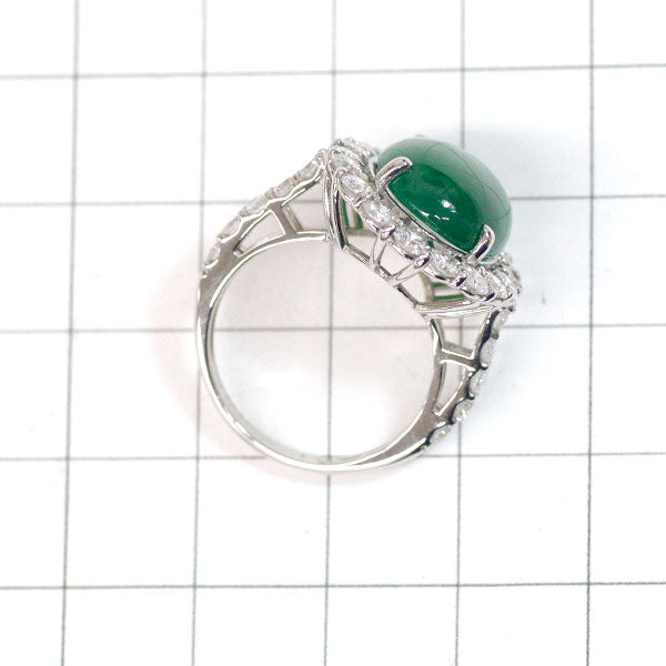 Pt950 翡翠 ダイヤモンド リング 8.461ct D1.99ct