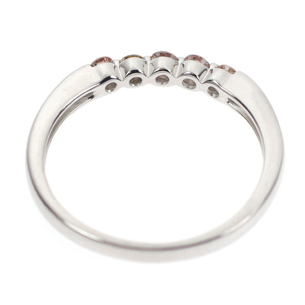 K18WG 天然ピンク/ブラウン ダイヤモンド リング 0.20ct