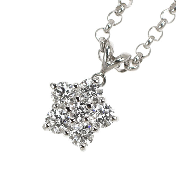 ラザールキャプラン Pt900/ Pt850 ダイヤモンド ペンダントネックレス 0.30ct フラワー