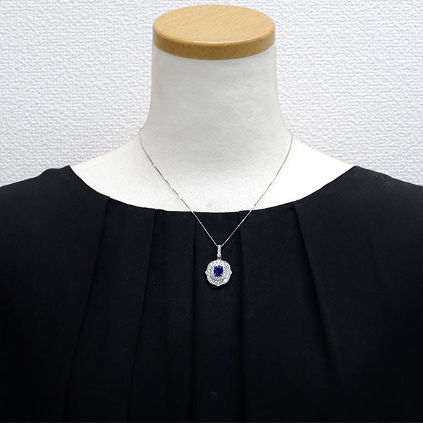 希少 Pt アウイナイト ダイヤモンド ペンダントネックレス 1.236ct D1.63ct