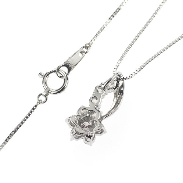 希少 Pt 天然ピンク ダイヤモンド ペンダントネックレス 0.074ct D0.710ct フラワー